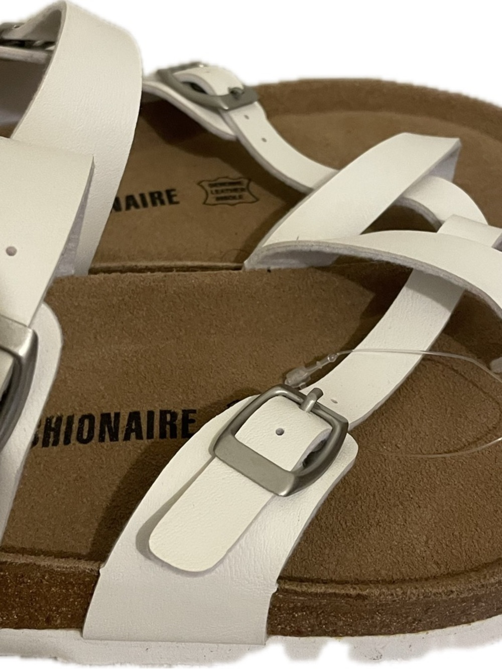 Cushionaire Luna Cork White Strappy Sandals Size 10 w/Dust Spot - Picture 3 of 12